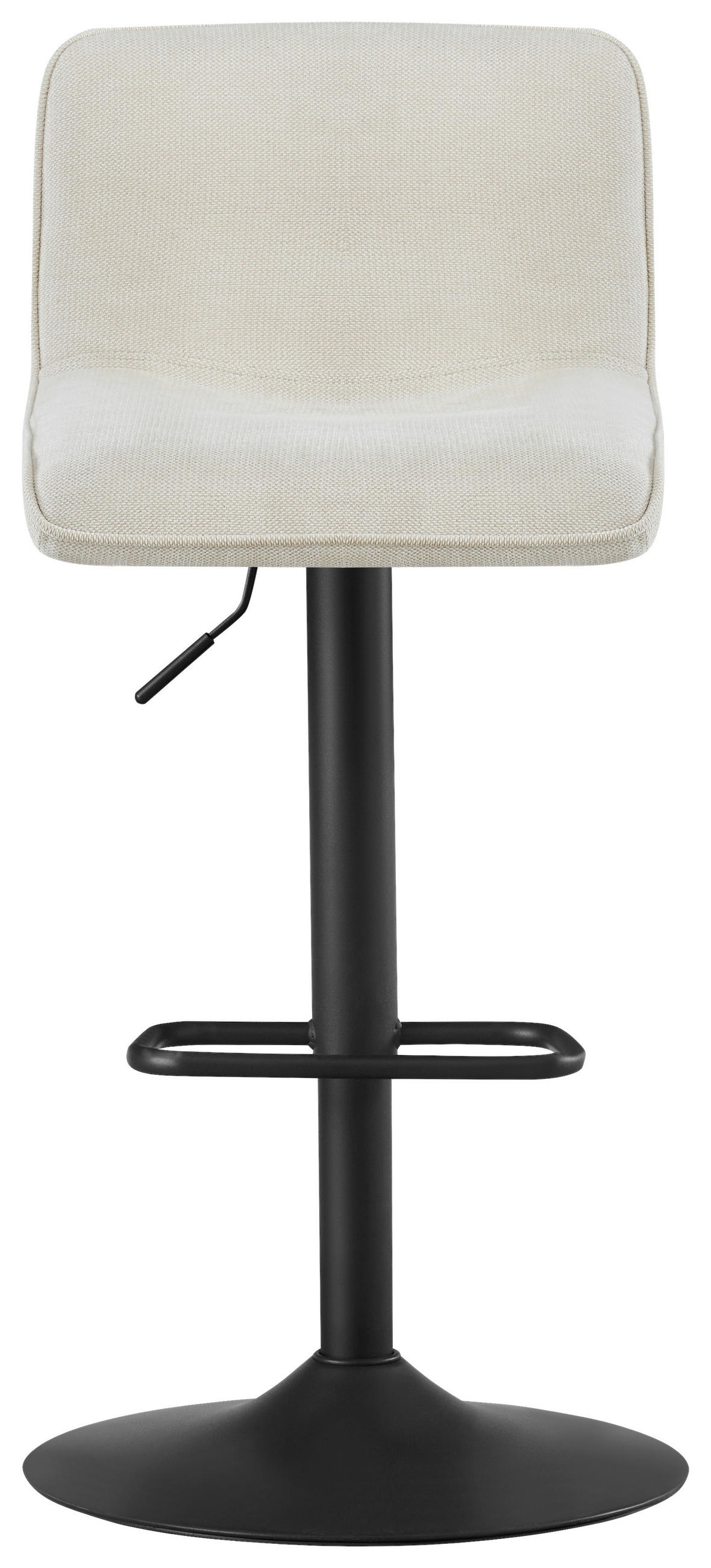 BARHOCKER Webstoff Schwarz, Beige Eisen Stoffauswahl, Sitzfläche 360° drehbar  - Beige/Schwarz, Design, Textil/Metall (45/88-109,5/50cm) - home24