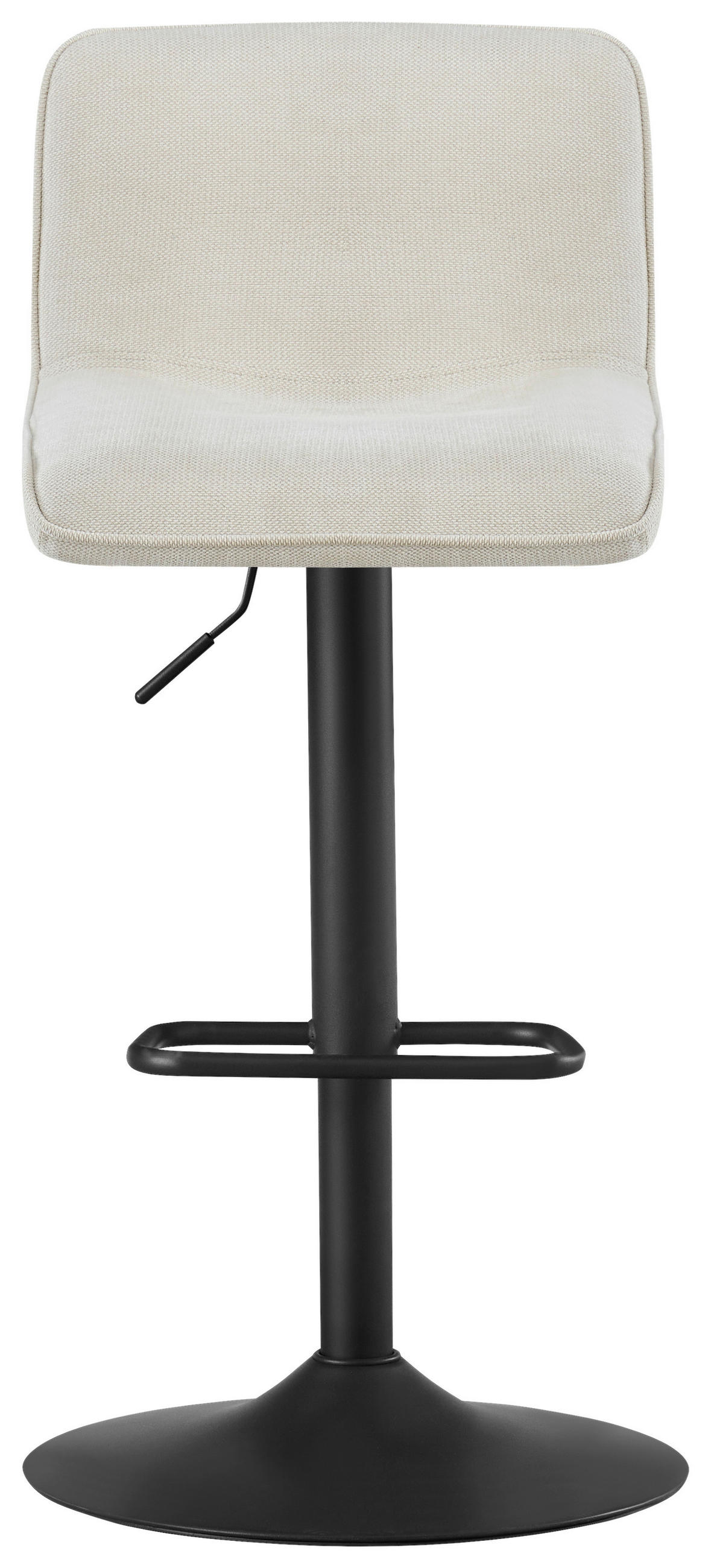 BARHOCKER Webstoff Schwarz, Beige Eisen Sitzfläche 360° drehbar, Stoffauswahl  - Beige/Schwarz, Design, Textil/Metall (45/88-109,5/50cm) - home24