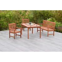 GARTENSET Eukalyptusholz massiv  - Naturfarben, MODERN, Holz - Gardenson
