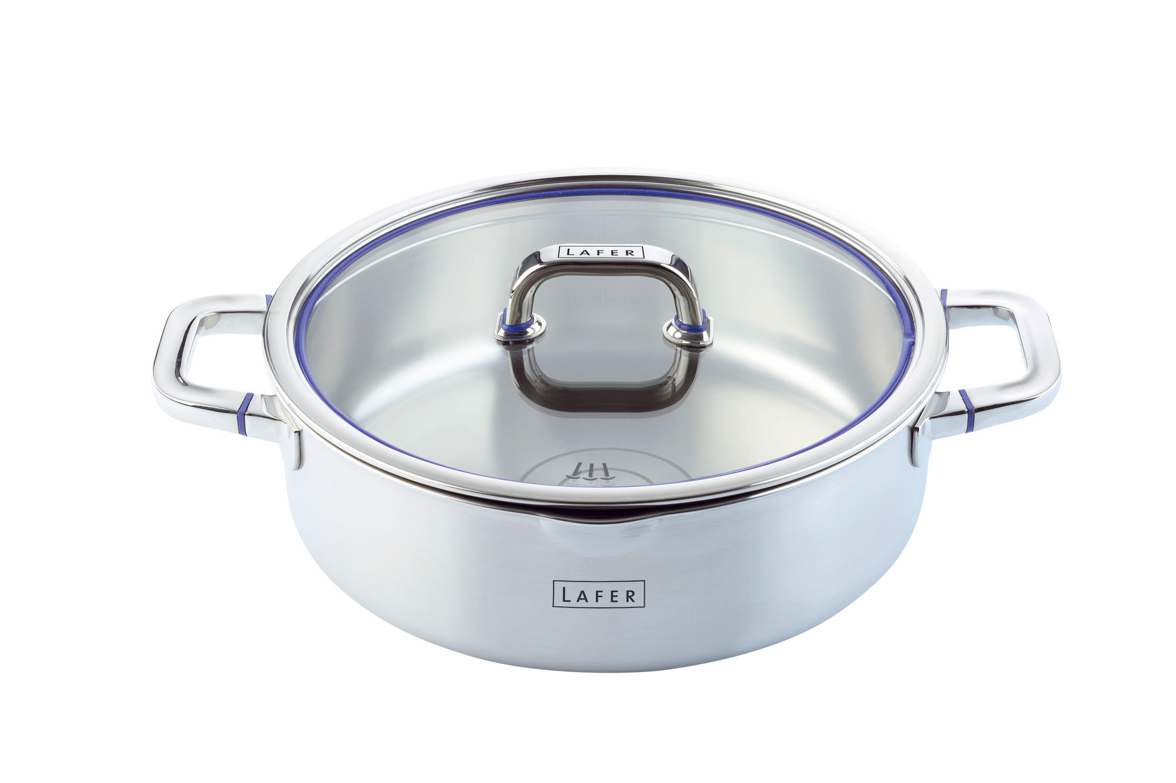 SERVIERPFANNE Lafer Pure 28 cm  - Edelstahlfarben, Basics, Glas/Metall (28cm) - Johann Lafer
