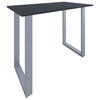 BARTISCH rechteckig Anthrazit, Silberfarben  - Anthrazit/Silberfarben, KONVENTIONELL, Holzwerkstoff/Metall (140/102/80cm)