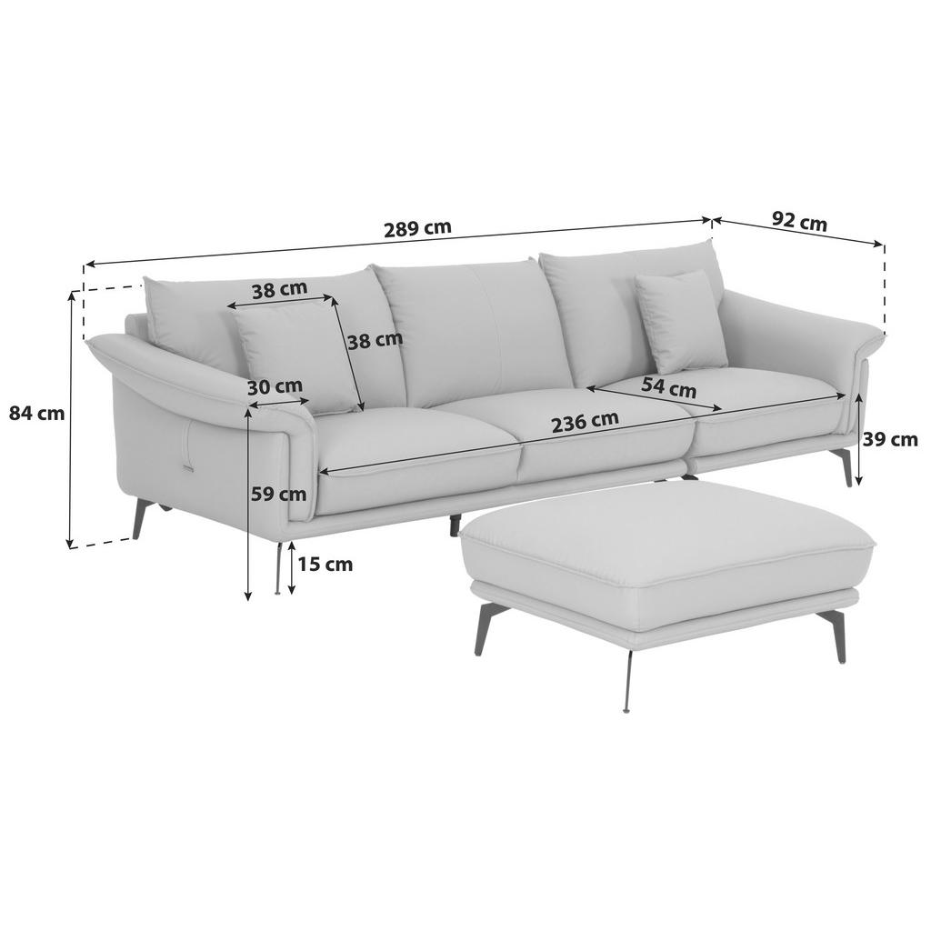 Thumbnail - Mid.you 3-Sitzer-Sofa, Taupe, Textil, Füllung: Polyester, 289x84x92 cm, Wohnzimmer, Sofas & Couches, Sofas, 3-Sitzer Sof...