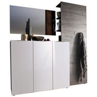 GARDEROBE 3-teilig  in 175/190/39 cm  - Wengefarben/Weiss, Design, Glas/Holzwerkstoff (175/190/39cm) - Carryhome