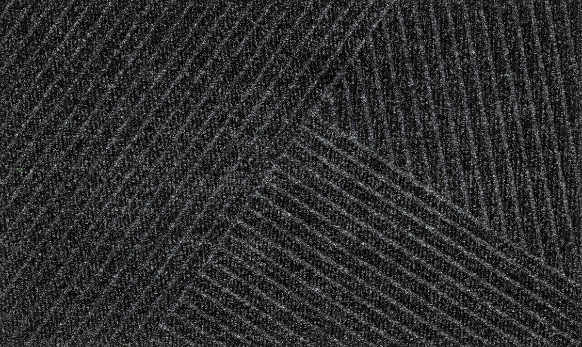 FUßMATTE 60/90 cm Dune Stripes dark grey  - Dunkelgrau, KONVENTIONELL, Kunststoff/Textil (60/90cm) - wash+dry