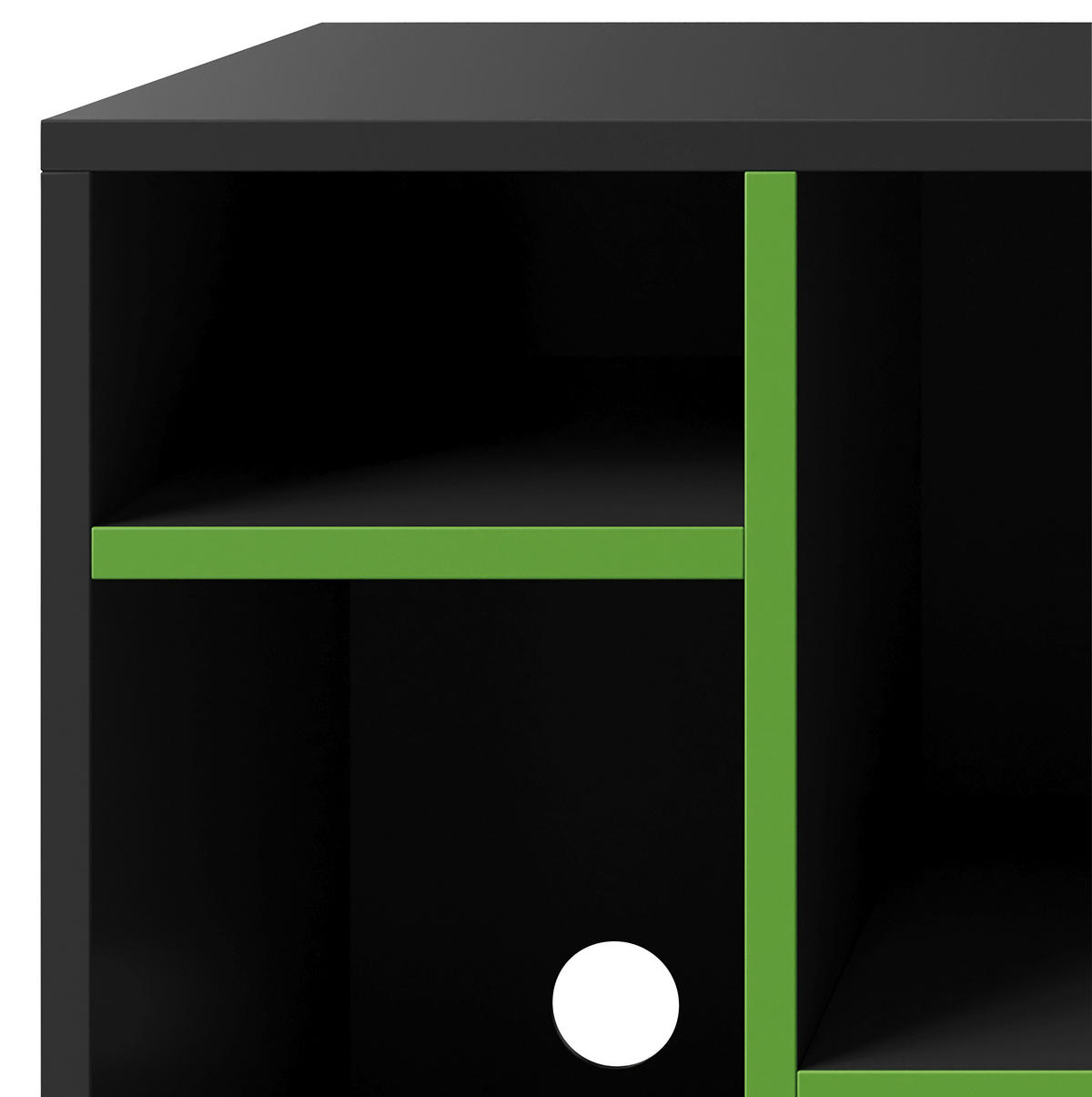 SIDEBOARD  in 108/61/37 cm  - Schwarz, MODERN, Glas/Holzwerkstoff (108/61/37cm) - Minecraft