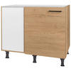 ECKUNTERSCHRANK 125/87/65 cm  - Eichefarben/Schwarz, MODERN, Holzwerkstoff/Metall (125/87/65cm) - Nobilia