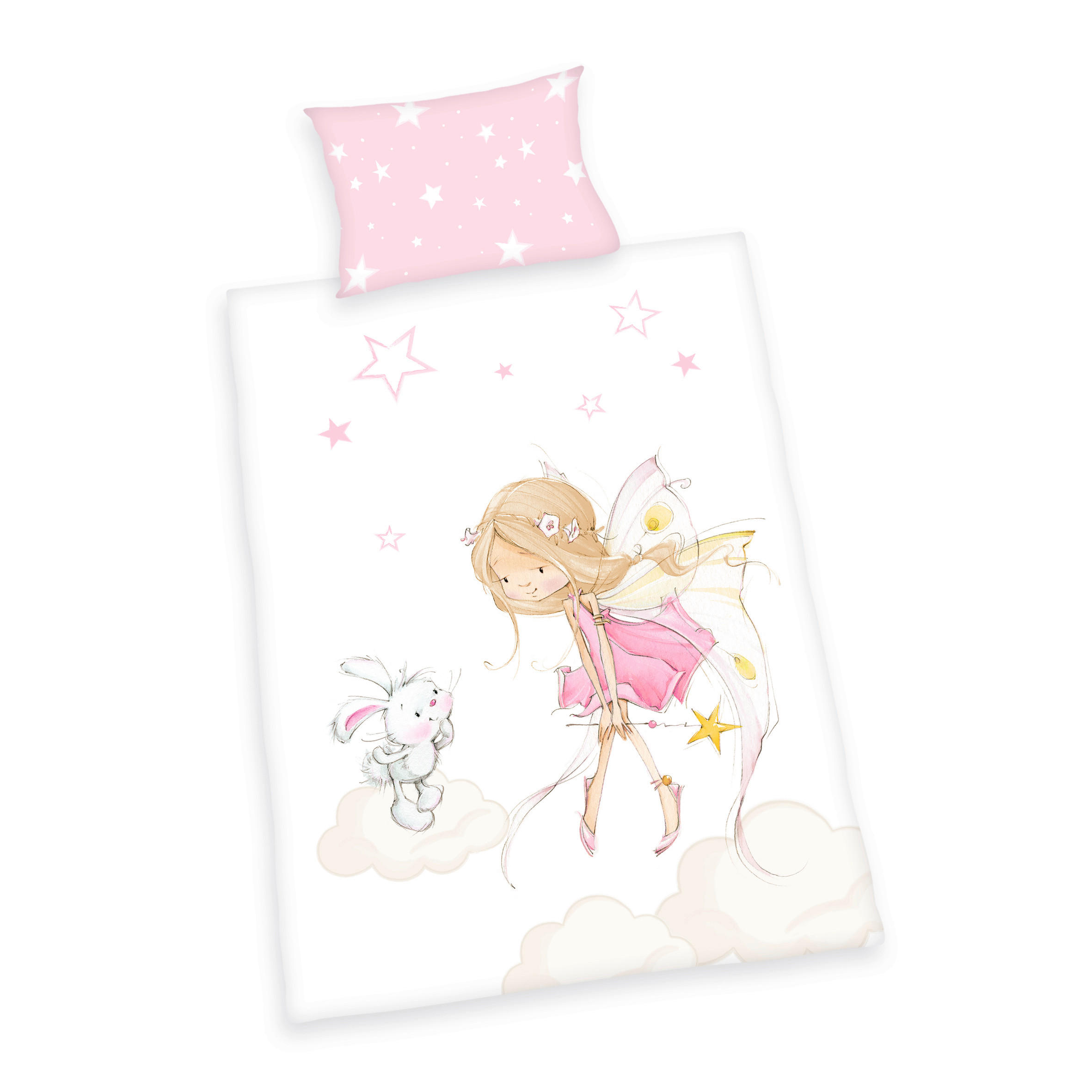 BABYBETTWÄSCHE Little Fairy 100/135 cm  - Hellrosa/Weiß, Basics, Textil (100/135cm) - baby best
