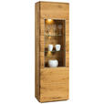 VITRINE  in massiv Eiche Eichefarben - Champagner/Eichefarben, KONVENTIONELL, Glas/Holz (62/201/39cm) - Linea Natura