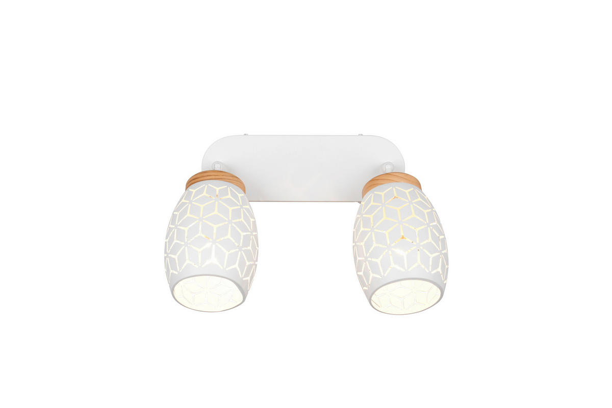 TAKSPOTLIGHT 28/27/12 cm   - vit/naturfärgad, Trend, metall/trä (28/27/12cm)