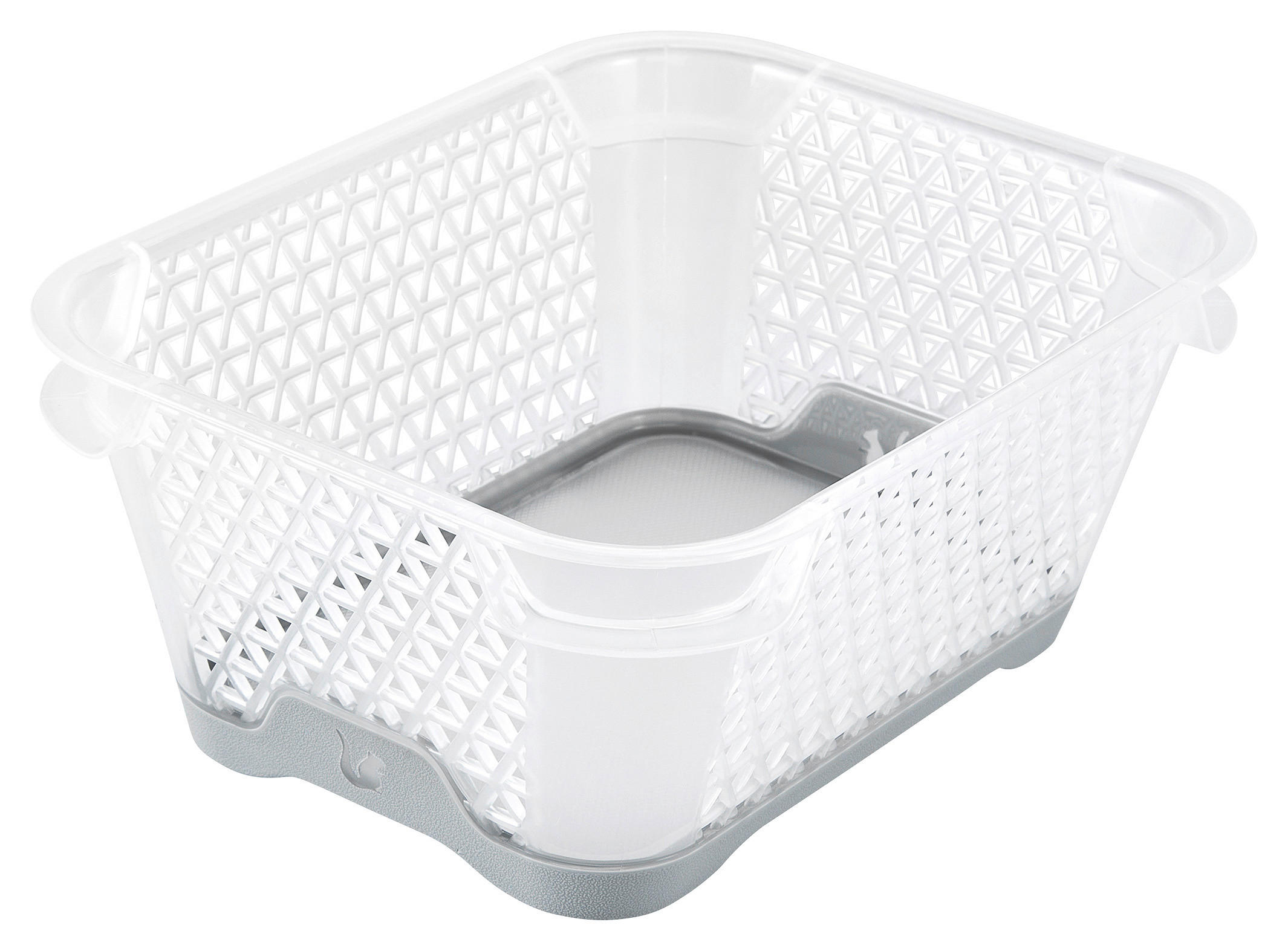 KOŠÍK NA DROBNOSTI, plast - šedá/bílá, Basics, plast (16/12/7cm)