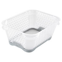 KOŠÍK NA DROBNOSTI, plast - šedá/bílá, Basics, plast (16/12/7cm)
