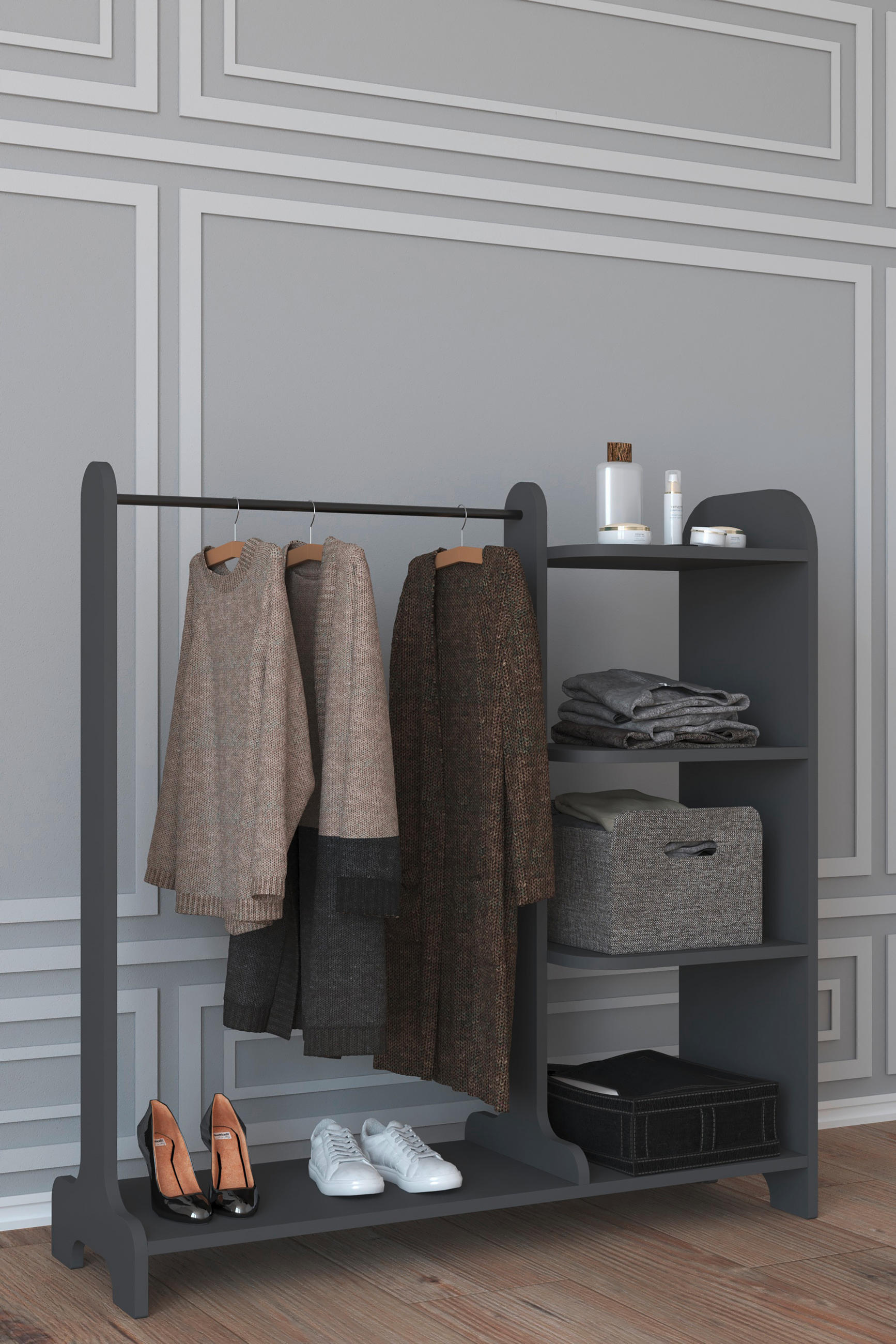 GARDEROBE  in 106/110/35 cm  - Anthrazit, Modern, Holzwerkstoff (106/110/35cm) - MID.YOU