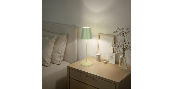 AKKU-TISCHLEUCHTE Denver 11/35 cm  - Grün, Trend, Metall (11/35cm) - Novel