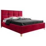 POLSTERBETT Lattenrost, Bettkasten 140/220 cm  in Rot  - Buchefarben/Rot, KONVENTIONELL, Holz/Textil (140/220cm) - Carryhome