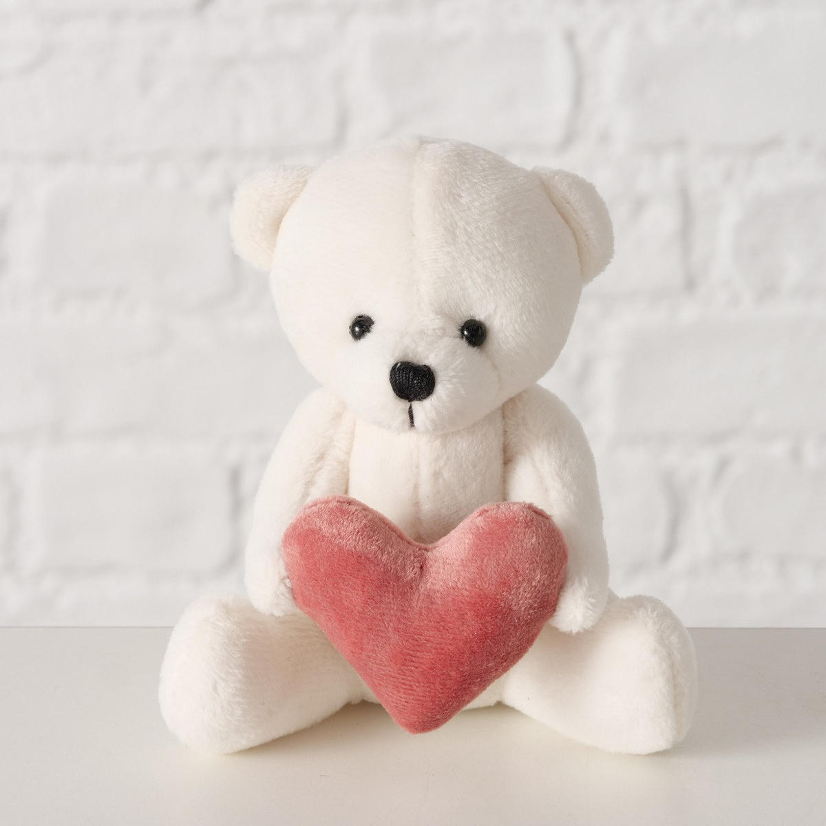 KUSCHELTIER 7/10/10,7 cm  - Creme/Rosa, Basics, Textil (7/10/10,7cm)