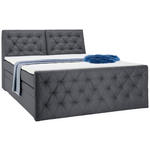 BOXSPRINGBETT 180/200 cm  in Dunkelgrau  - Dunkelgrau/Schwarz, KONVENTIONELL, Kunststoff/Textil (180/200cm) - Carryhome