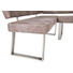 ECKBANK Lederlook Hellgrau - Edelstahlfarben/Hellgrau, Design, Textil/Metall (206/85/165cm) - Carryhome