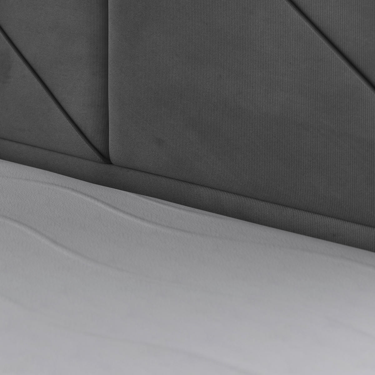 BOXSPRINGBETT 180/200 cm  in Hellgrau  - Hellgrau/Schwarz, MODERN, Holzwerkstoff/Kunststoff (180/200cm) - MID.YOU