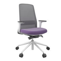 DREHSTUHL Lederlook Grau, Lila, Weiß  - Lila/Weiß, MODERN, Kunststoff/Textil (70/103-115/70cm)