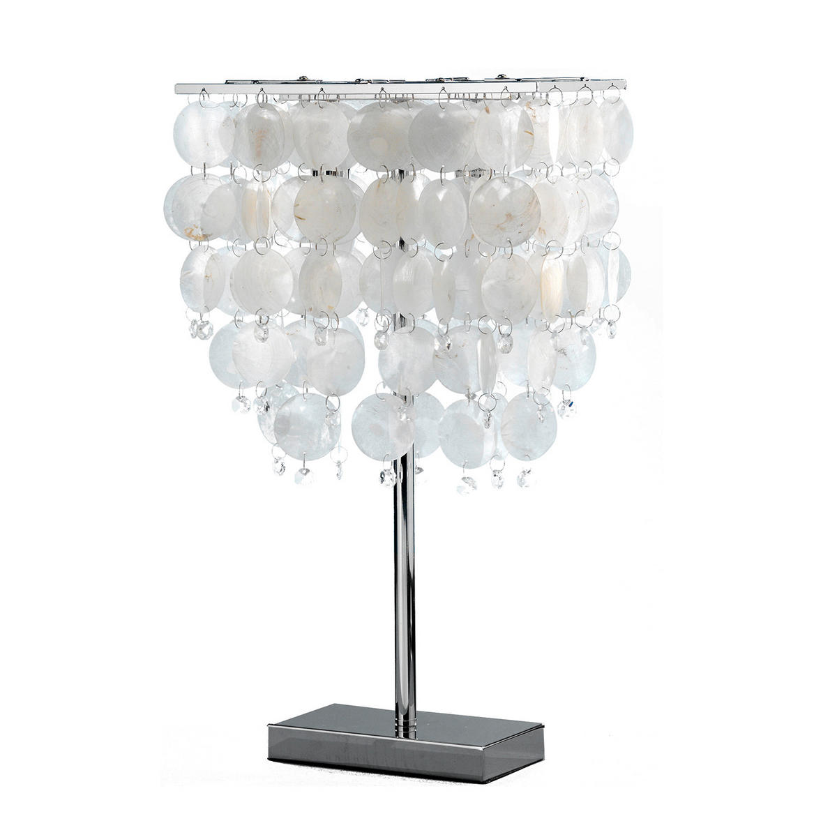 TISCHLEUCHTE 30/30/50 cm   - Chromfarben/Perlmutt, Basics, Naturmaterialien/Kunststoff (30/30/50cm)