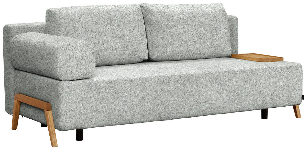 SCHLAFSOFA in Holz, Textil Silberfarben  - Silberfarben/Naturfarben, Design, Holz/Textil (211/88/102cm) - Niels Andersson