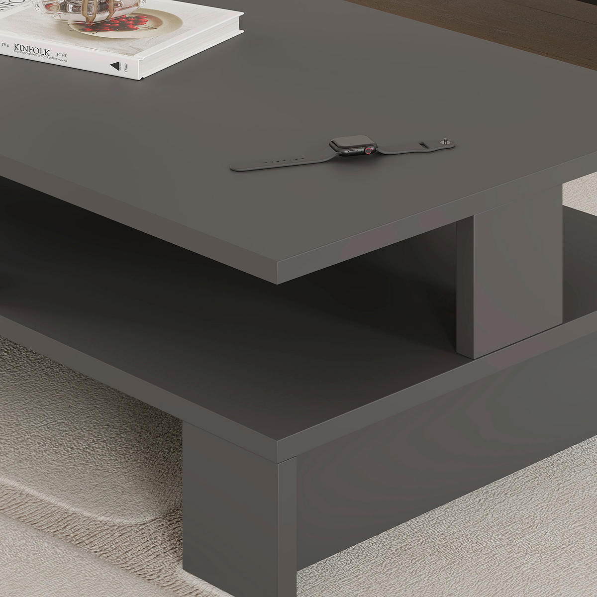 COUCHTISCH in Holzwerkstoff 80/50/28 cm  - Anthrazit, Design, Holzwerkstoff (80/50/28cm) - Livetastic