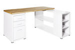 ECKSCHREIBTISCH 152,4/120/75,3 cm  in Weiß, Eichefarben  - Eichefarben/Weiß, Design (152,4/120/75,3cm)