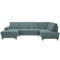 WOHNLANDSCHAFT in Webstoff Hellblau  - Schwarz/Hellblau, Konventionell, Textil/Metall (167/317/185cm) - Stylife