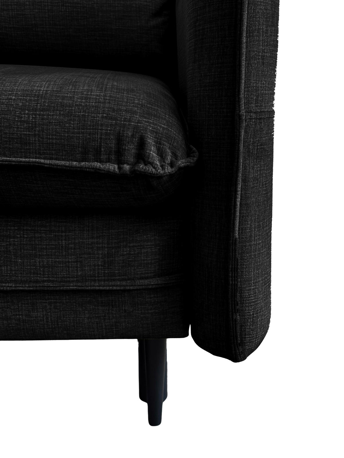 CloseUp von MID.YOU ECKSOFA Schwarz Flachgewebe.