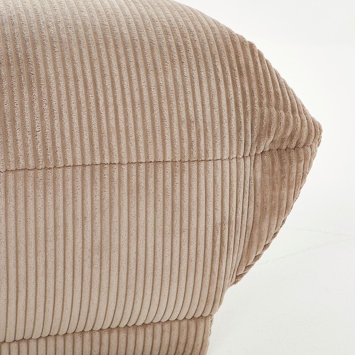 ECKSOFA in Cord, Lederlook Taupe, Hellbraun  - Taupe/Hellbraun, Trend, Textil (185/315cm) - Livetastic
