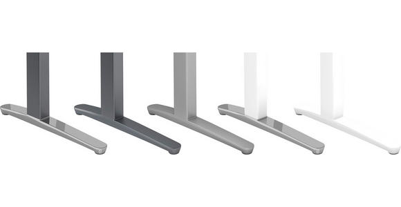 SCHREIBTISCH höhenverstellbar  - Silberfarben/Grau, KONVENTIONELL, Holzwerkstoff/Metall (160/80/64,5-129,5cm) - Venda
