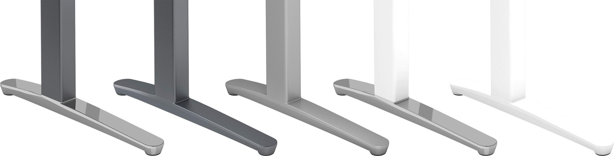 SCHREIBTISCH 160/80/64,5-129,5 cm  in Grau, Silberfarben  - Silberfarben/Grau, KONVENTIONELL, Holzwerkstoff/Metall (160/80/64,5-129,5cm) - Venda