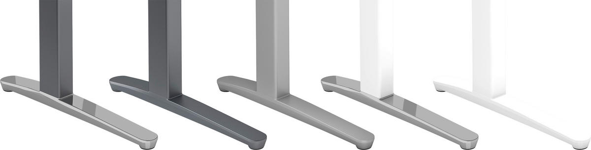 SCHREIBTISCH höhenverstellbar  - Silberfarben/Grau, KONVENTIONELL, Holzwerkstoff/Metall (160/80/64,5-129,5cm) - Venda