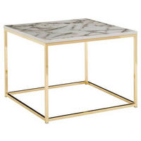 COUCHTISCH in Holzwerkstoff 60/60/45 cm   - Weiss/Goldfarben, Modern, Holzwerkstoff/Metall (60/60/45cm) - MID.YOU