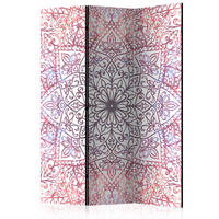 SKÄRMVÄGG  i trä, textil  vit, violett  - vit/violett, Basics, trä/textil (135/172/3cm) - artgeist