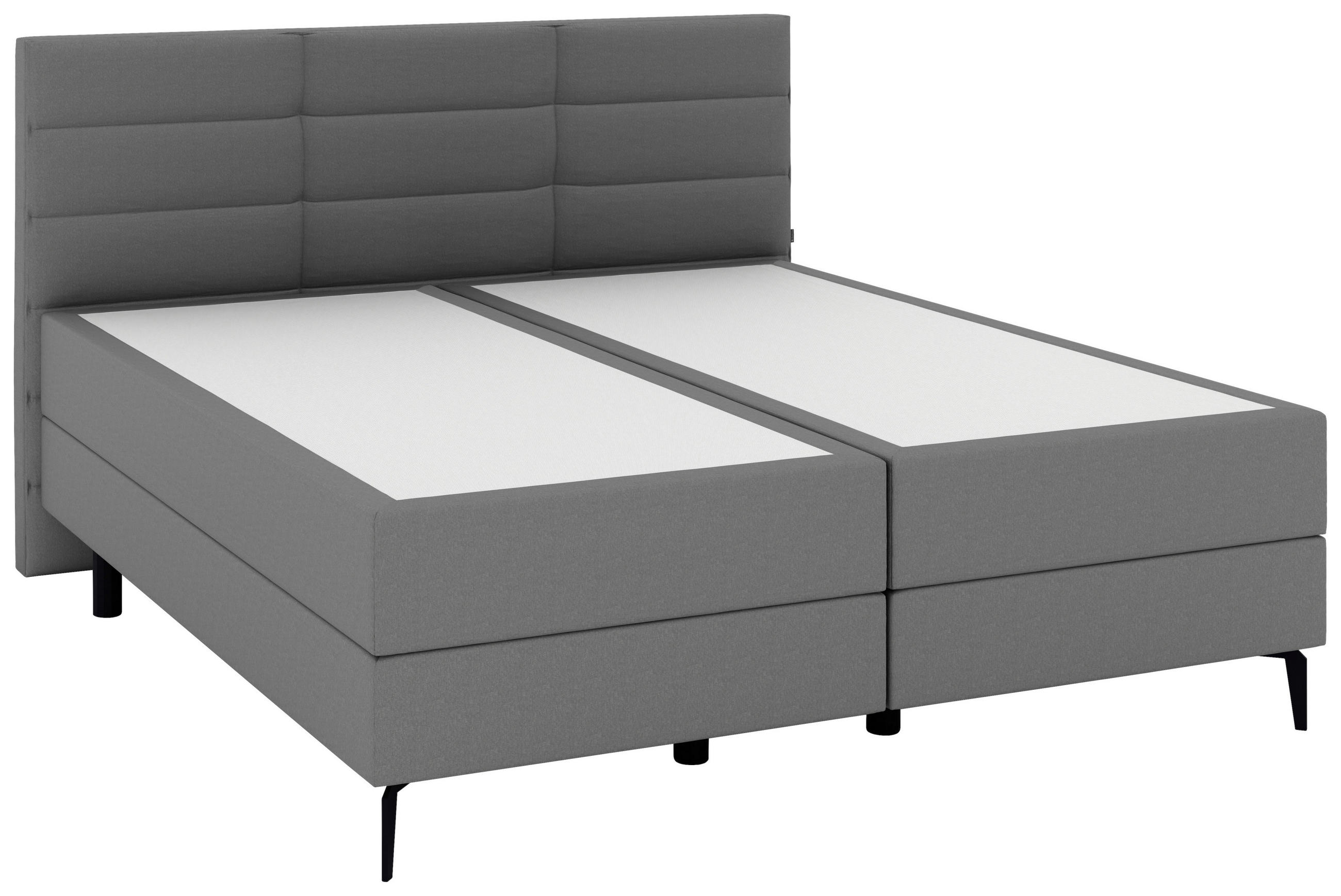BOXSPRINGBETT 180/200 cm  in Grau  - Schwarz/Grau, KONVENTIONELL, Holzwerkstoff/Kunststoff (180/200cm) - Musterring