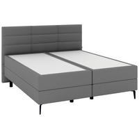 BOXSPRINGBETT 180/200 cm  in Grau  - Schwarz/Grau, KONVENTIONELL, Holzwerkstoff/Kunststoff (180/200cm) - Musterring