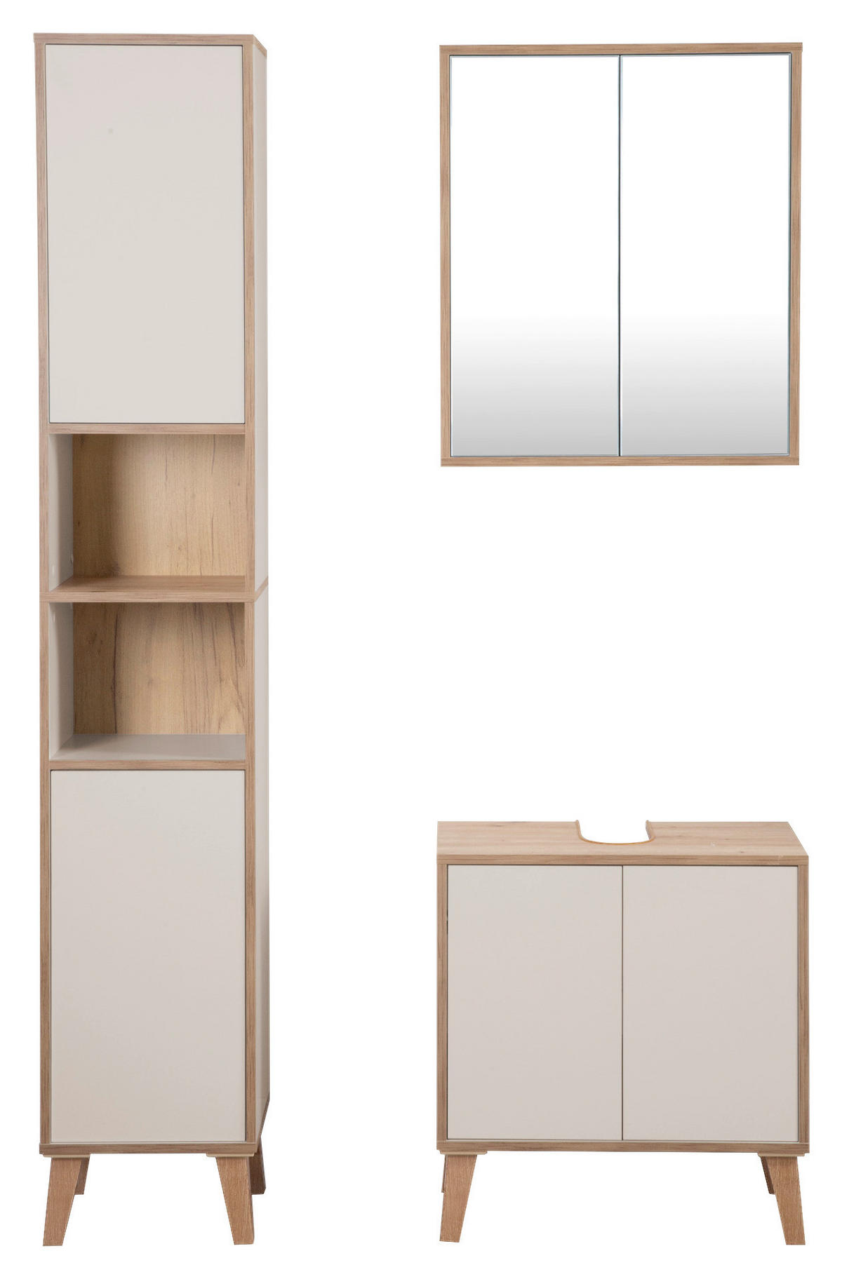 WASCHBECKENUNTERSCHRANK 60/63/32,5 cm  - Champagner/Eiche Artisan, MODERN, Holzwerkstoff/Kunststoff (60/63/32,5cm) - MID.YOU