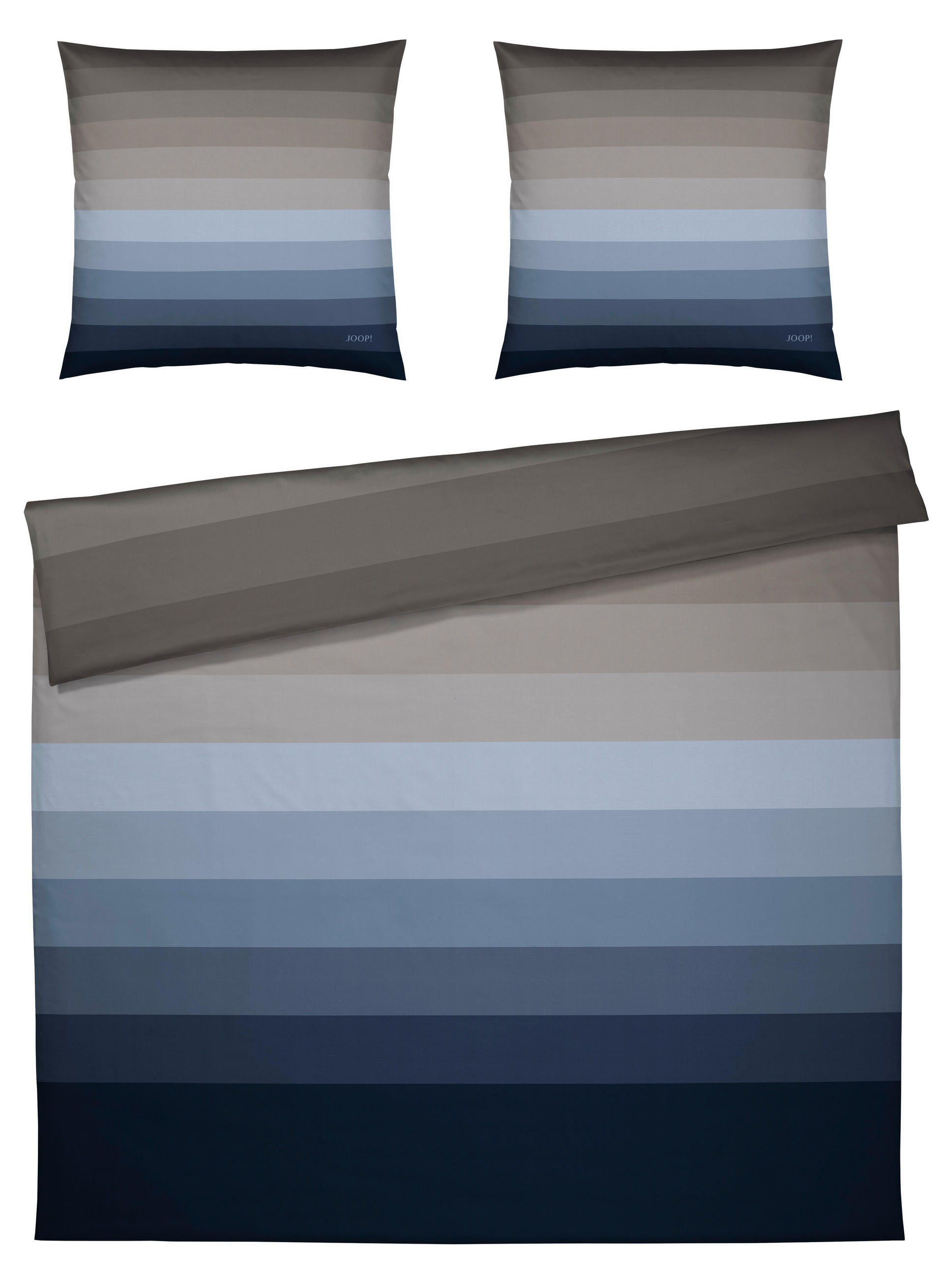 BETTWÄSCHE Horizon Makosatin 200/200 cm  - Blau/Dunkelblau, Basics, Textil (200/200cm) - Joop!