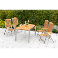 GARTENTISCH 150/80/74 cm Holz, Metall rechteckig  - Silberfarben/Akaziefarben, KONVENTIONELL, Holz/Metall (150/80/74cm) - Gardenson