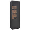 VITRINE  in Eiche Anthrazit, Eichefarben - Eichefarben/Anthrazit, Design, Glas/Holz (60,8/198,6/40cm) - Dieter Knoll
