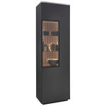 VITRINE in Eiche Anthrazit, Eichefarben  - Eichefarben/Anthrazit, Design, Glas/Holz (60,8/198,6/40cm) - Dieter Knoll