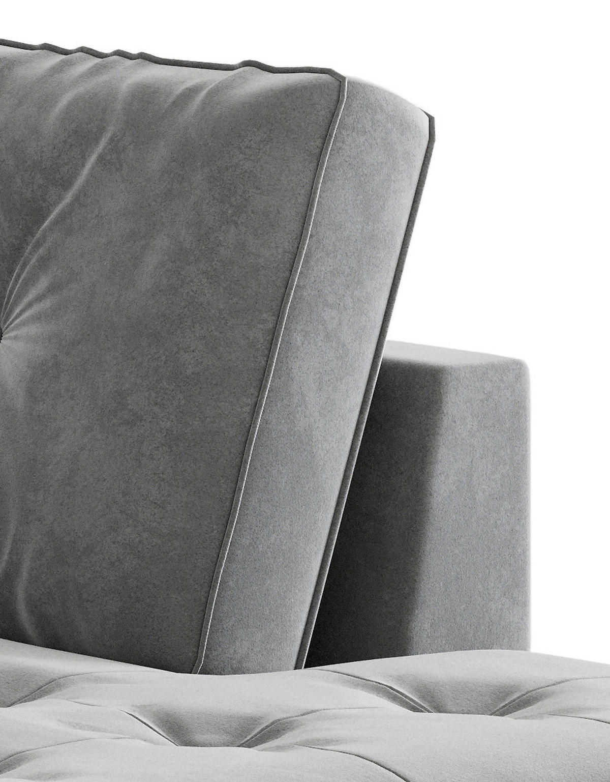 ECKSOFA in Flachgewebe Blaugrau  - Edelstahlfarben/Anthrazit, Design, Textil/Metall (259/205cm) - Livetastic