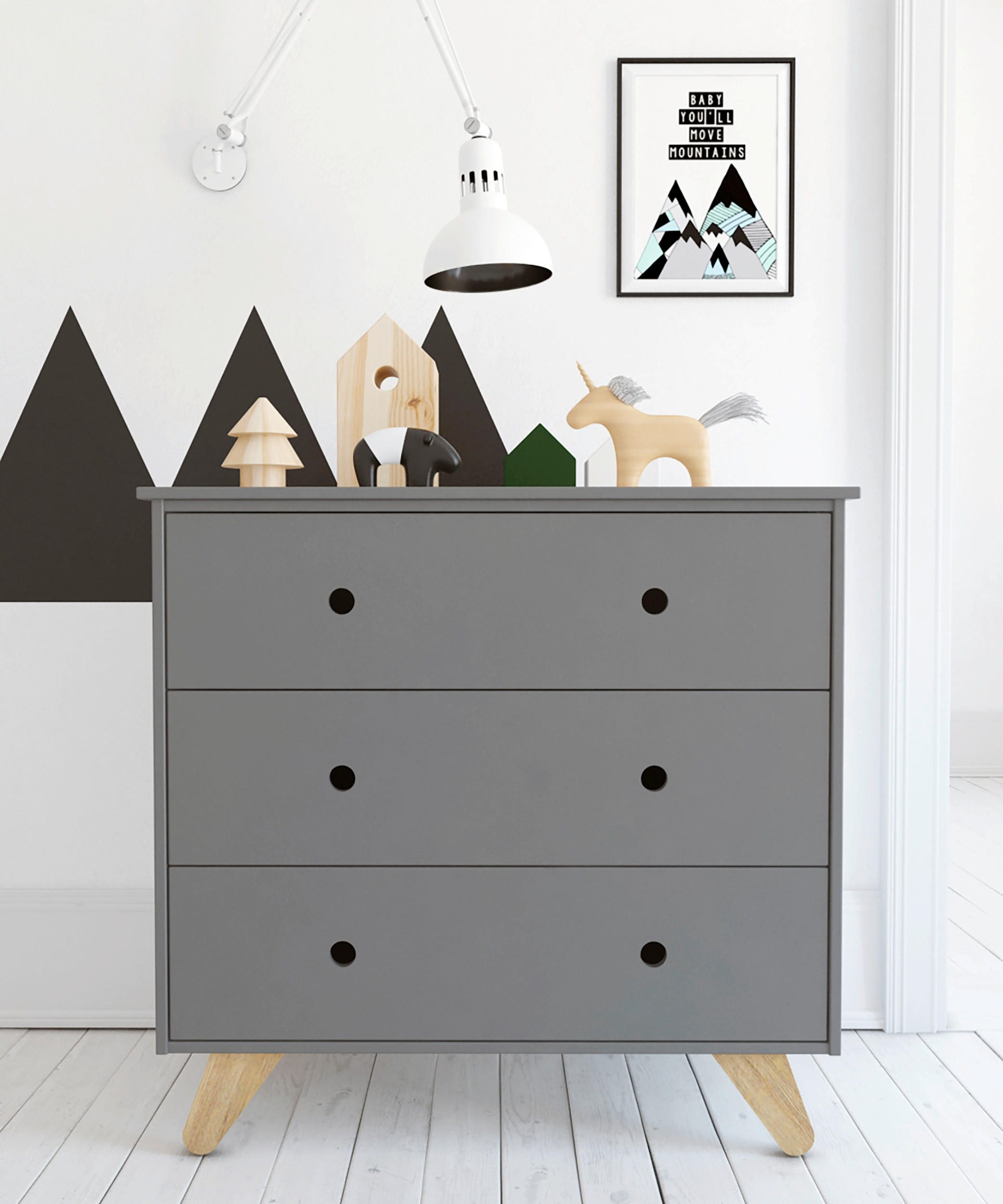 KOMMODE  in 95/90/50 cm  - Naturfarben/Grau, Design, Holz/Holzwerkstoff (95/90/50cm) - Livetastic