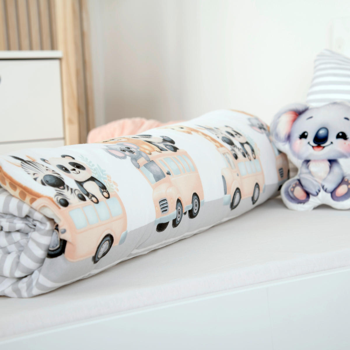 BABYBETTWÄSCHE Adventure Buddies Flanell 100/135 cm  - Hellgrau/Weiß, Basics, Textil (100/135cm) - baby best
