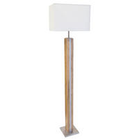 STEHLEUCHTE 40/27/150 cm    - Silberfarben/Weiß, Design, Holzwerkstoff/Textil (40/27/150cm)