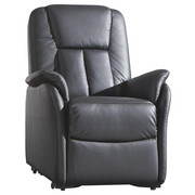 FERNSEHSESSEL in Schwarz Leder, Textil - Schwarz, KONVENTIONELL, Leder/Kunststoff (87/108/86cm) - XORA