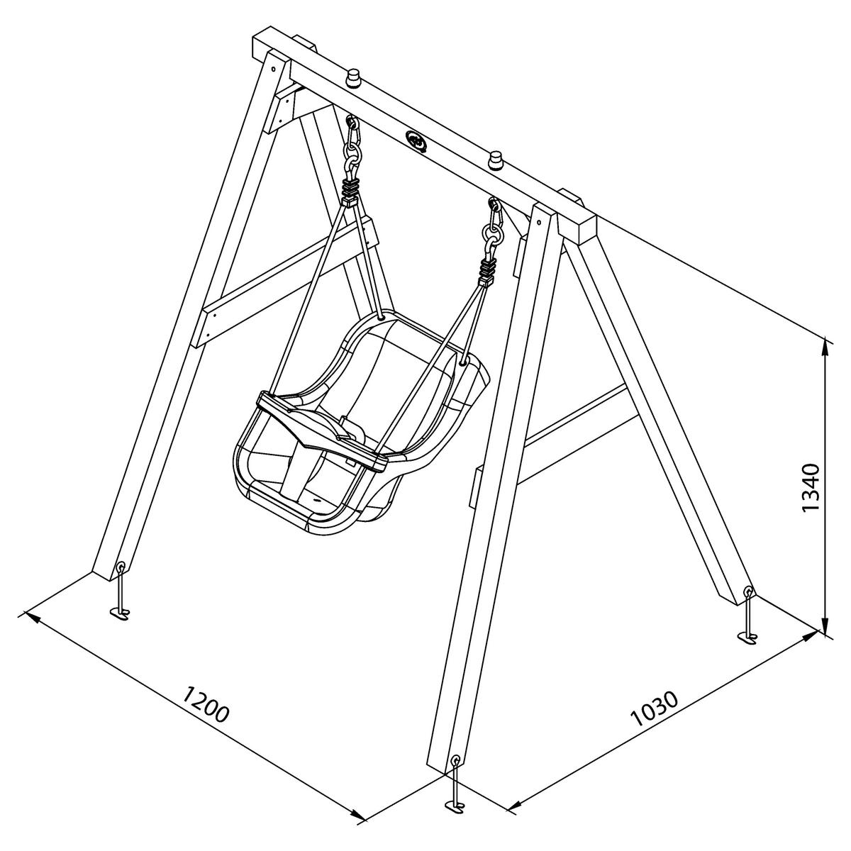 SCHAUKEL A030.301.00 Braun  - Braun, Basics, Holz/Kunststoff (120/134/103cm) - Ambia Garden
