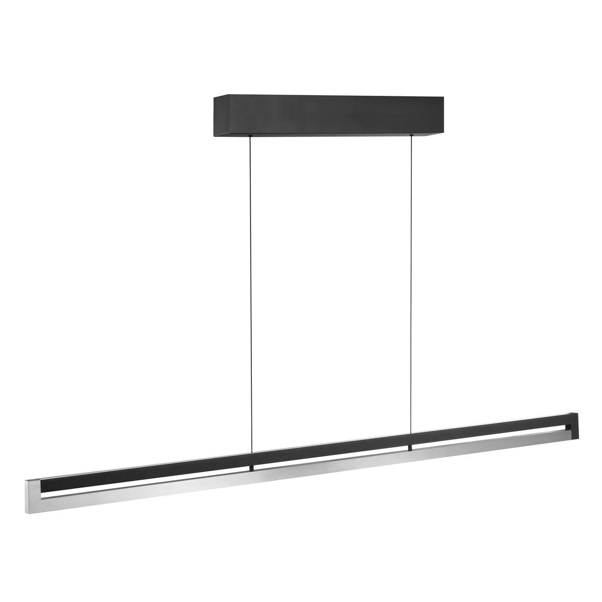 LED-HÄNGELEUCHTE PULSE 122,2/180/6,6 cm  - Schwarz/Alufarben, Design, Metall (122,2/180/6,6cm)