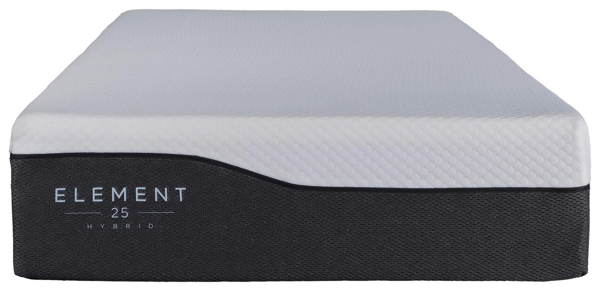 TASCHENFEDERKERNMATRATZE 200/200 cm, Höhe ca.: 25 cm, H3 = fest,  - Schwarz/Weiß, Basics, Textil (200/200cm) - Chameo